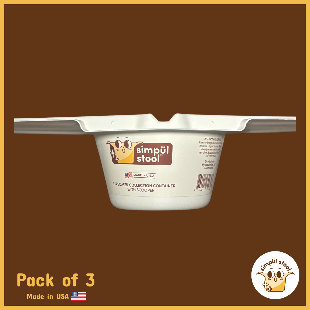 Simpül Stool commode specimen collector – pack of 3 (single unit shown), front view, bowl only, at-home stool test kit for lab submission.