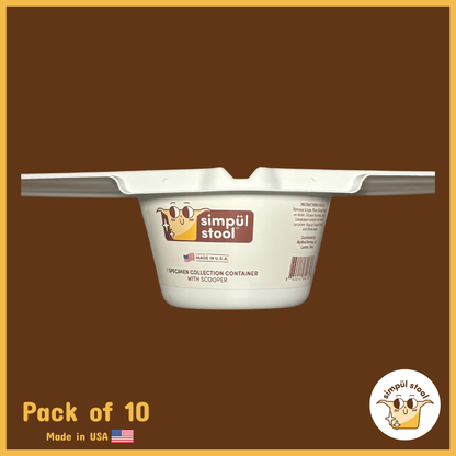Simpül Stool commode specimen collector – pack of 10 (single unit shown), front view, bowl only, at-home stool test kit for lab submission.